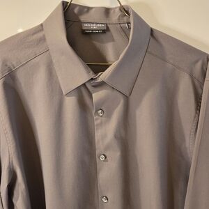 Van Heusen Men's Long Sleeve Grey Shirt, Size 16/16.5, 34/35, Large, FlexSlimfit